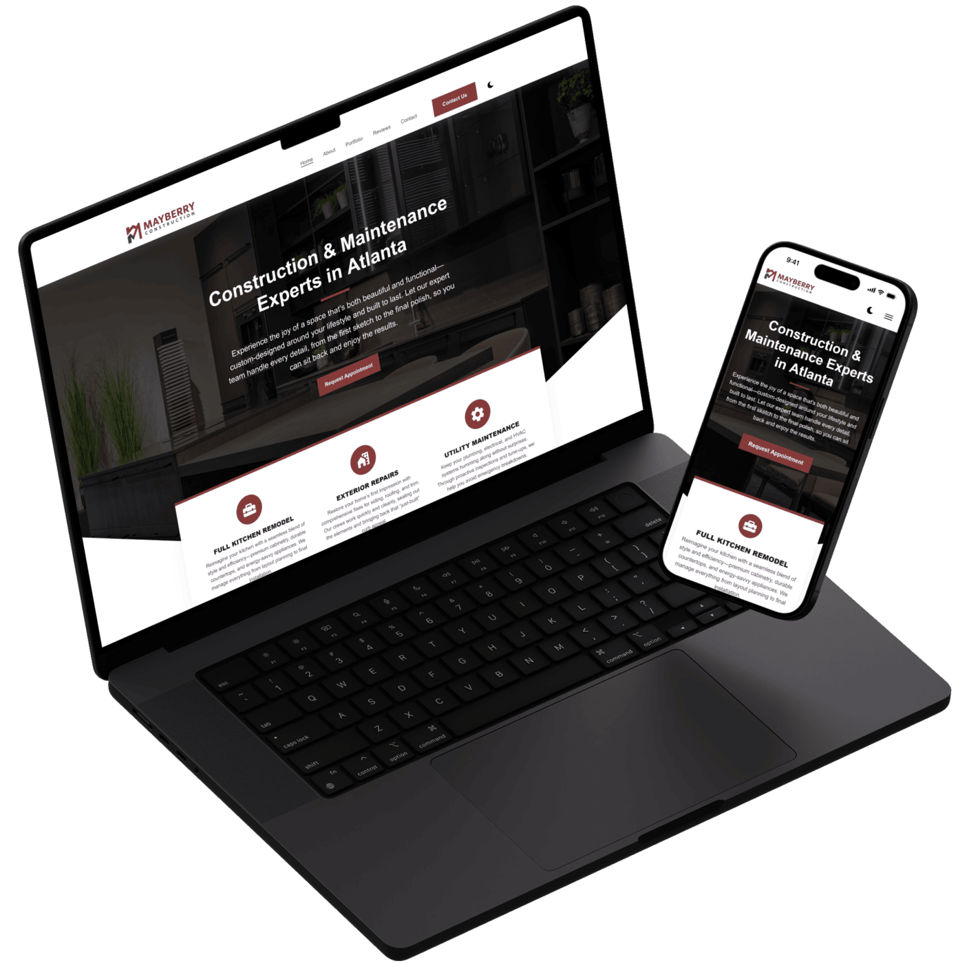 example website on phone and laptop
