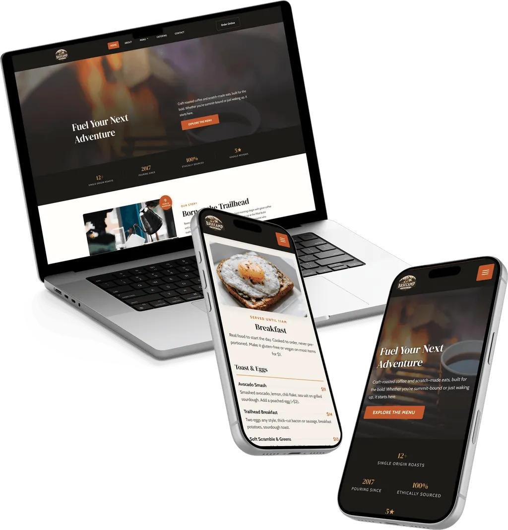 example website on phone and laptop