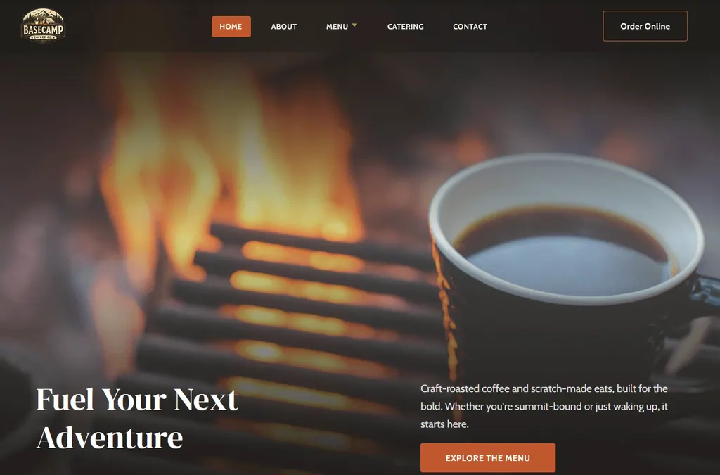 Basecamp Coffee demo site preview